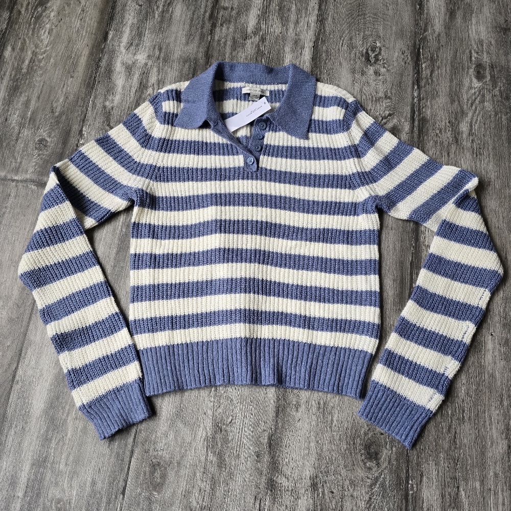 Striped Blue and White Women's Sweater